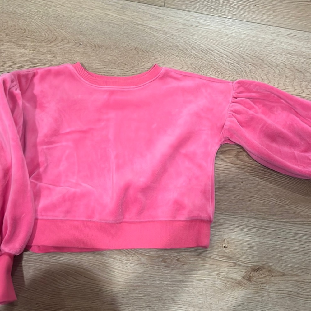 Janie and Jack Velour Puff Sleeve Sweatshirt